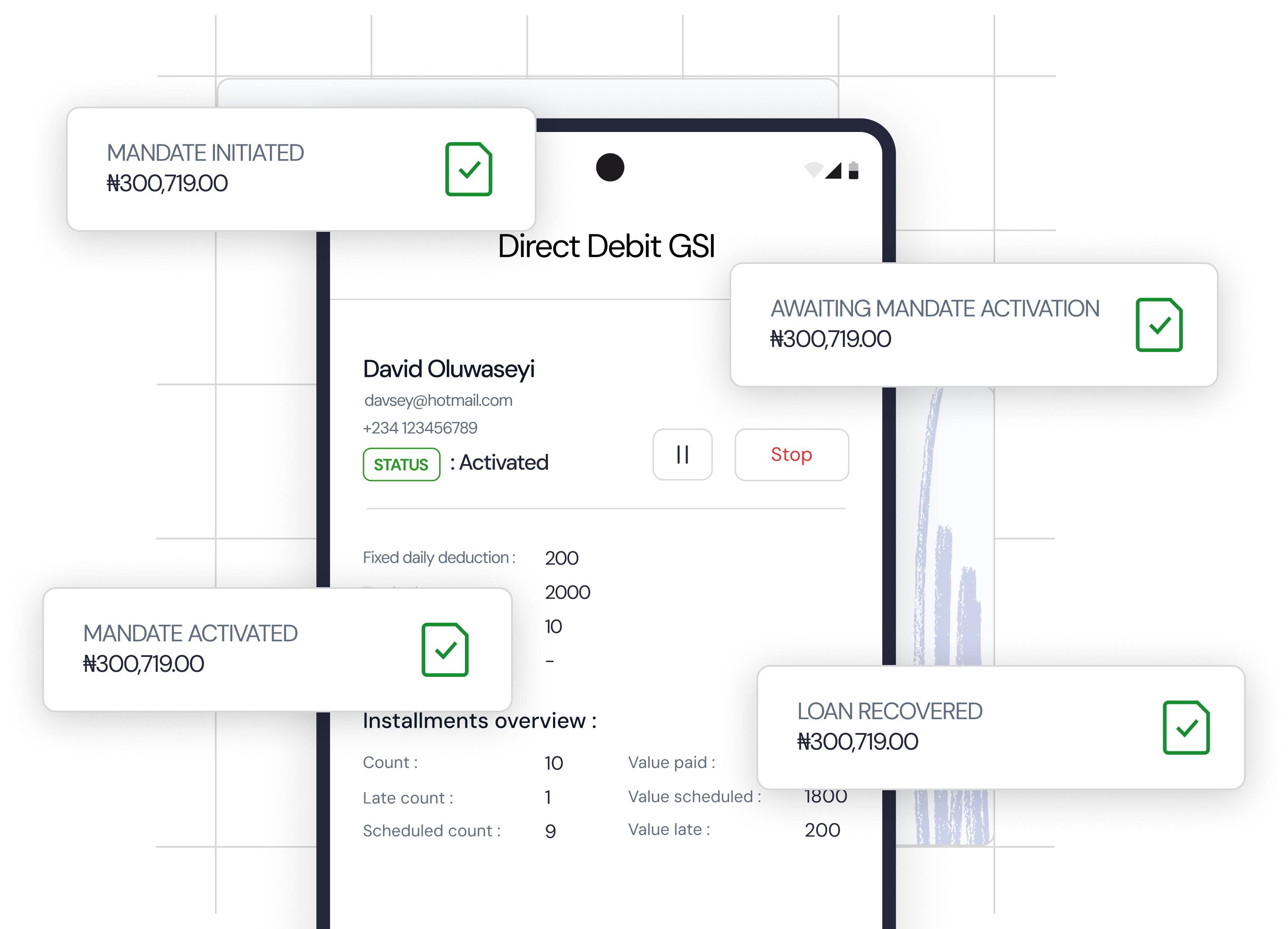 Access secure, automated direct debit payments for seamless collections.